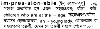 Impressionable meaning in bengali