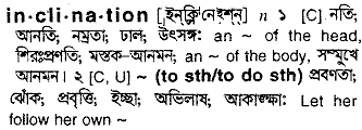 Inclination meaning in bengali