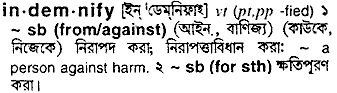 Indemnify meaning in bengali