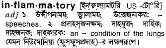 Inflammatory meaning in bengali