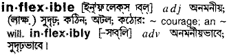 inflexible 
 meaning in bengali