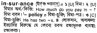 Insurance meaning in bengali