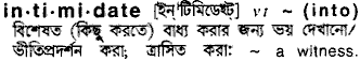 Intimidate meaning in bengali