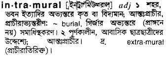 Intramural meaning in bengali