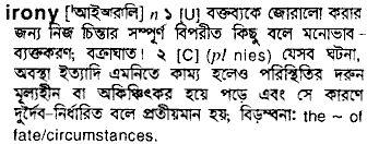 Irony meaning in bengali