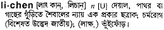 Lichen meaning in bengali