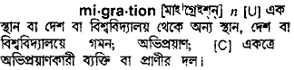 Migration meaning in bengali