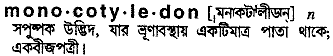 monocotyledon 
 meaning in bengali