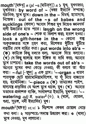 Mouth meaning in bengali