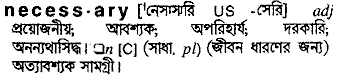 Necessary meaning in bengali