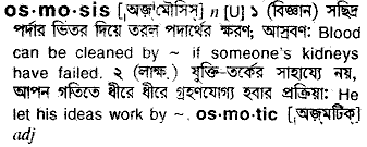 Osmosis meaning in bengali