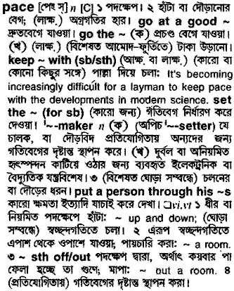 Pace meaning in bengali