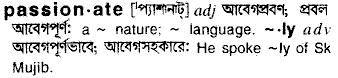 Passionate meaning in bengali