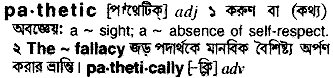 Pathetic meaning in bengali