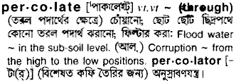 Percolate meaning in bengali