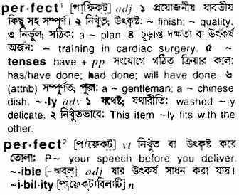 Perfect meaning in bengali