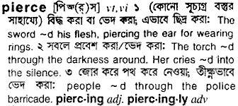 Pierce meaning in bengali