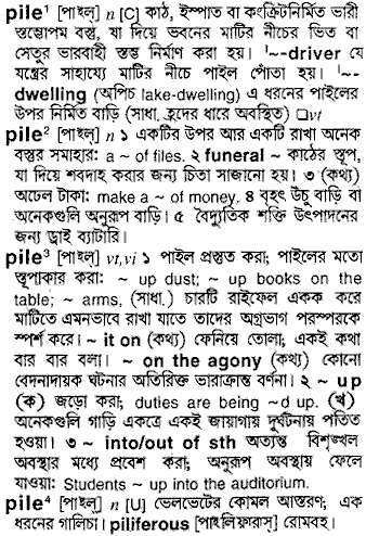 Pile meaning in bengali