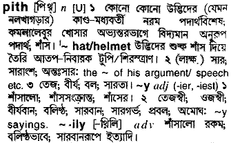 Pith meaning in bengali