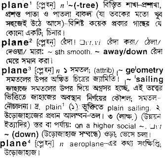 Plane meaning in bengali