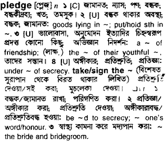 Pledge meaning in bengali