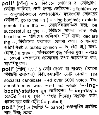 Poll meaning in bengali