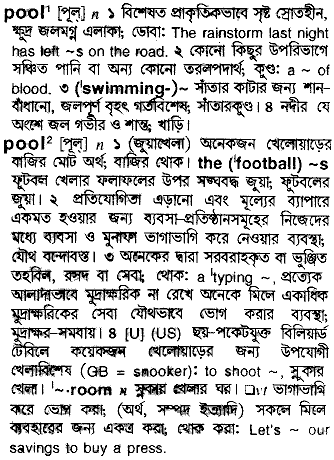 Pool meaning in bengali