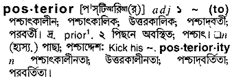 Posterior meaning in bengali