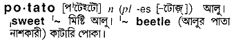 Potato meaning in bengali