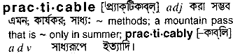 practicable 
 meaning in bengali