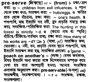 Preserve meaning in bengali