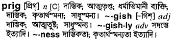 Prig meaning in bengali