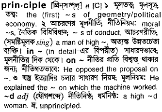 Principle meaning in bengali