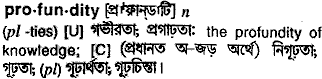 Profundity meaning in bengali