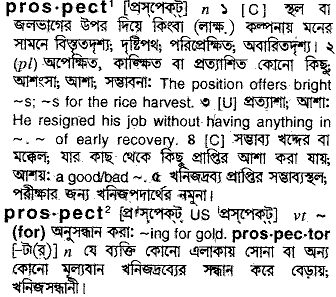 Prospect meaning in bengali