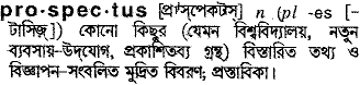 Prospectus meaning in bengali