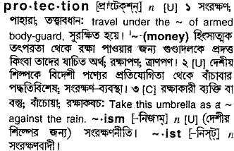 Protection meaning in bengali