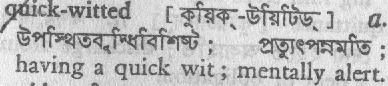 Quick Witted meaning in bengali