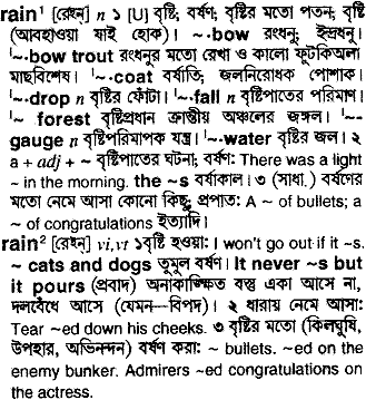 Rain meaning in bengali