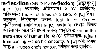 Reflection meaning in bengali