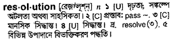 Resolution meaning in bengali