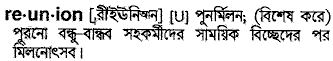 Reunion meaning in bengali