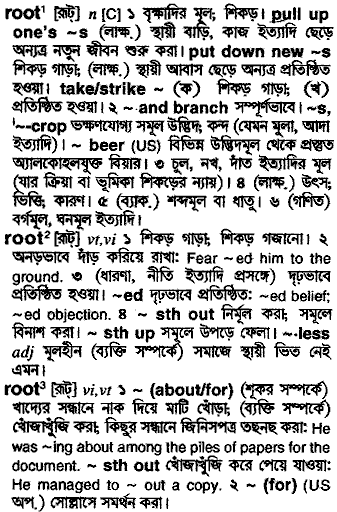 Root meaning in bengali