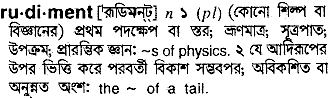 Rudiment meaning in bengali