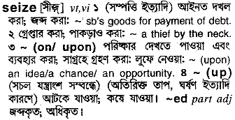 Seize meaning in bengali