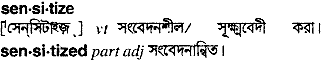 Sensitize meaning in bengali