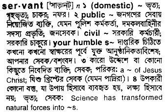 Servant meaning in bengali