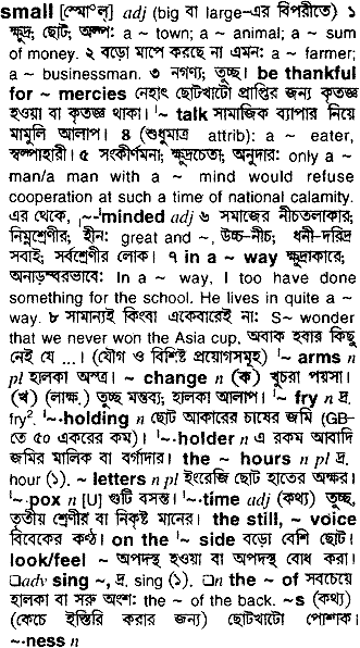 Small meaning in bengali