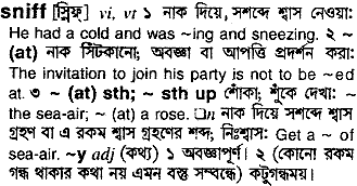 Sniff meaning in bengali