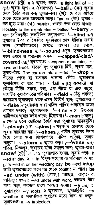 Snow meaning in bengali